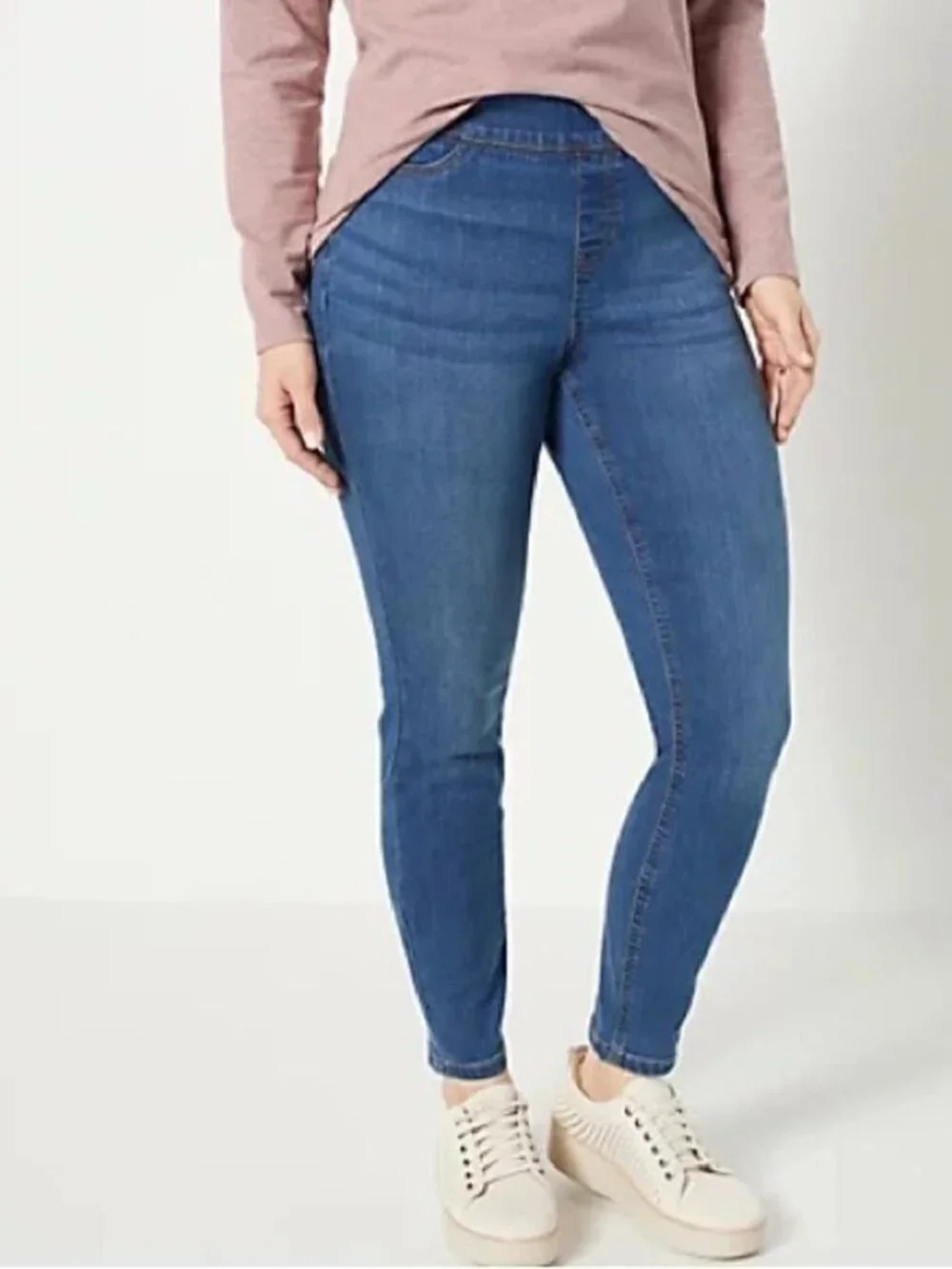 Denim & Co. Cozy Touch Denim Petite Pull-On Jeggings
